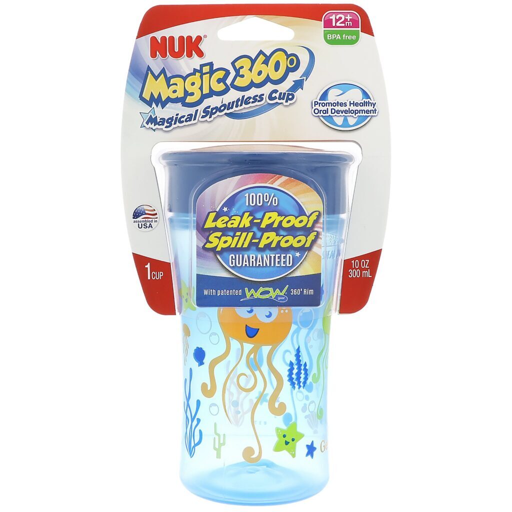 NUK, 360 Mágico, Caneca Mágica Sem Respingos, 12+ Meses, Menino, 1 Caneca, 10 oz (300 ml) - Imagem 2