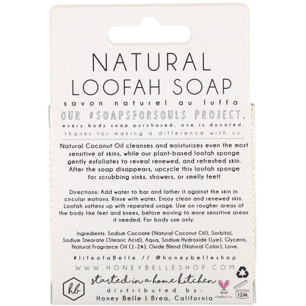 Honey Belle, Sabonete de Lufa Natural, Sândalo Patchouli, 140 g (5 oz) - Imagem 2