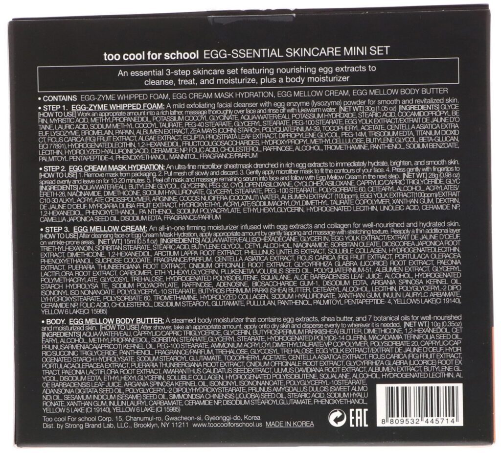 Too Cool for School, Minikit de Tratamento para a Pele Egg-ssential, Kit com 4 Itens - Imagem 3