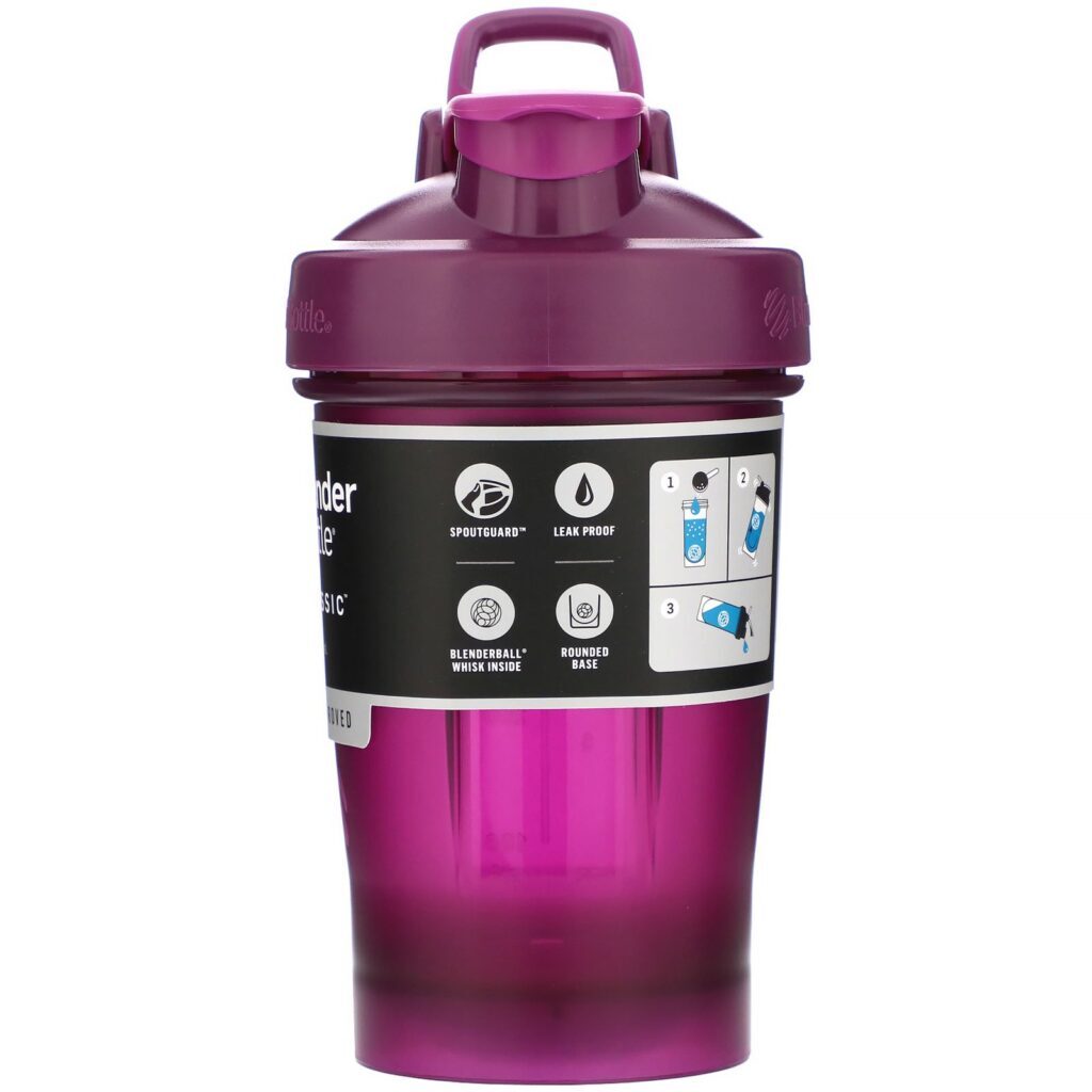 Blender Bottle, Classic With Loop, Plum, 20 oz - Imagem 2