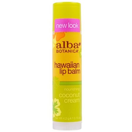 Alba Botanica, Bálsamo Labial Havaiano, Creme de Coco Nutritivo, 4,2 g (0,15 oz)