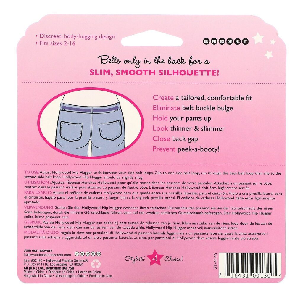 Hollywood Fashion Secrets, Hip Hugger Strap, Black, 1 Elastic Band - Imagem 2