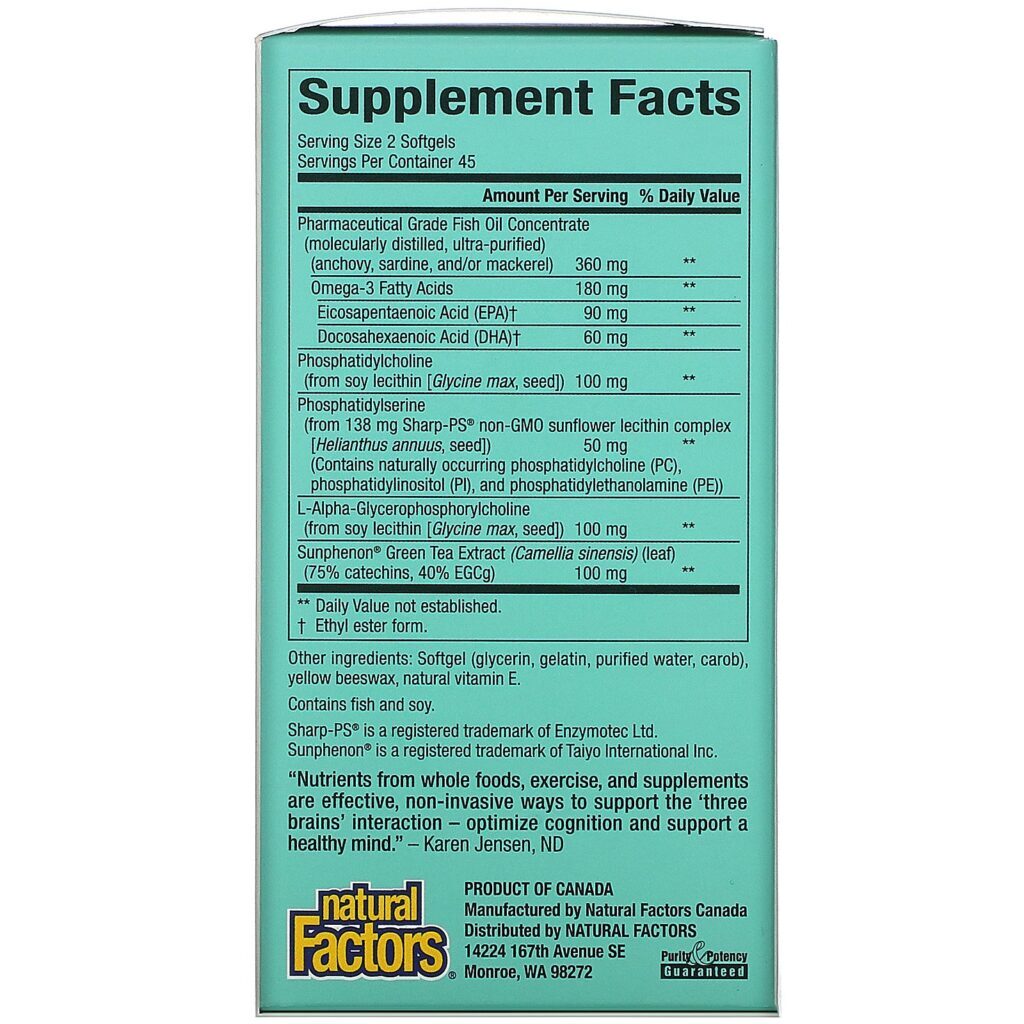 Natural Factors, 3 Brains, Higher Thoughts, 90 Softgels - Imagem 2