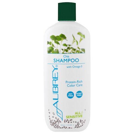 Aubrey Organics, Shampoo, Tratamento da Cor, Todos/Sensíveis, Chia, 11 fl oz (325 ml)