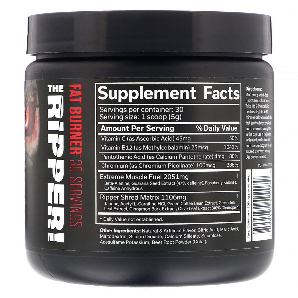 JNX Sports, The Ripper, Queimador de Gordura, Doce de Melancia, 5,3 oz (150 g) - Imagem 2