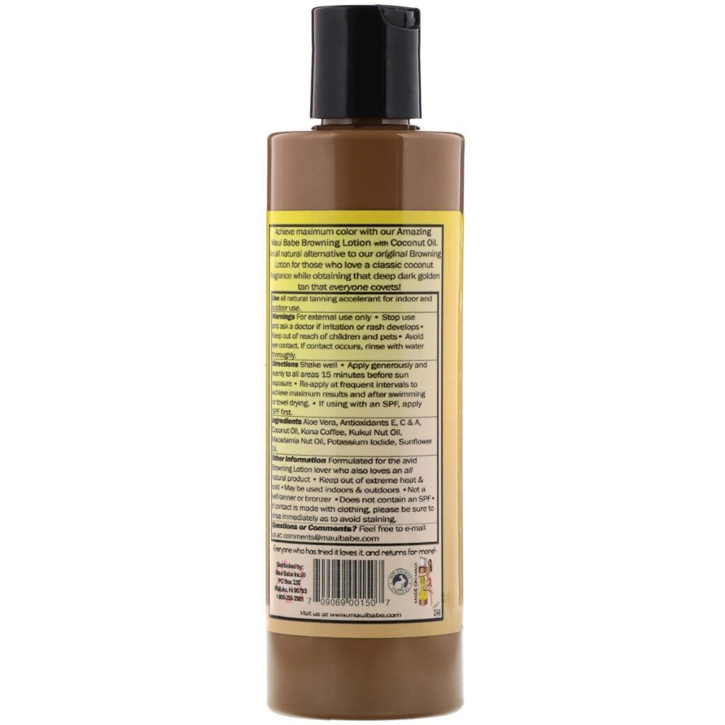 Maui Babe, Amazing Browning Lotion with Coconut Oil, 8 fl oz (236 ml) - Imagem 2