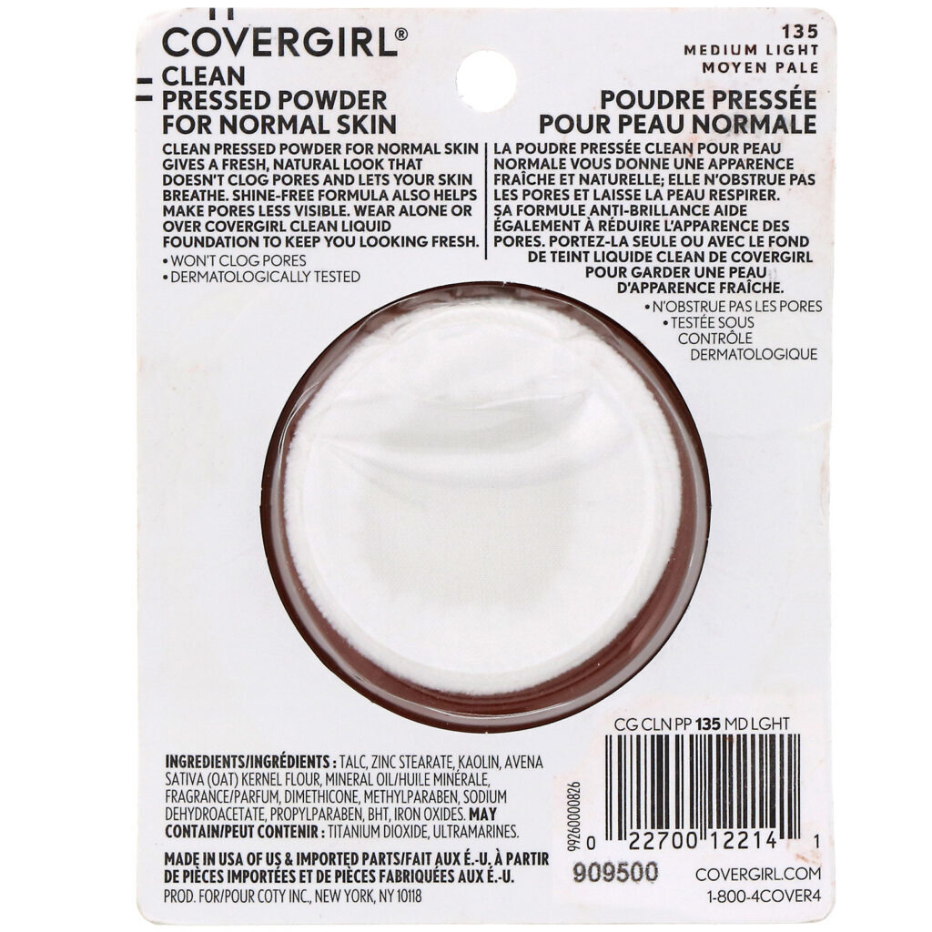 Covergirl, Clean, Base em pó compacto, 135 Médio leve, 11 g - Imagem 3