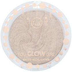 J. CAT BEAUTY You Glow Girl Baked Highlighter – Farbe Twilight, Für Strahlenden Teint & Lidschatten
