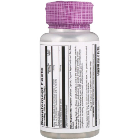Solaray, Extrato de Folha de Ginkgo Biloba Um Por Dia, 120 mg, 30 Cápsulas Vegetais - Imagem 2