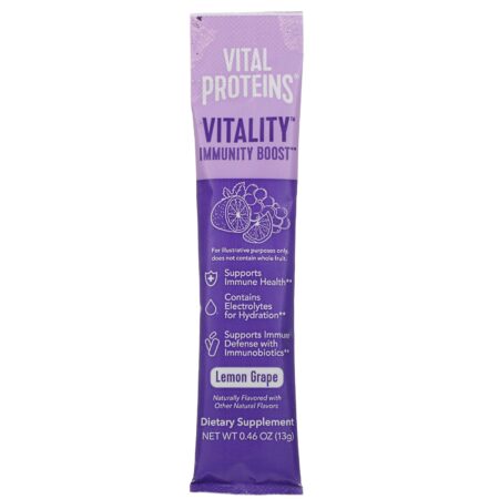 Vital Proteins, Vitality Immune Boost, Lemon Grape , 14 Packets, 0.46 oz (13 g) Each - Image 4