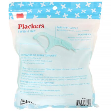 Plackers, Twin-Line, Limpador Dental, Tamanho do Valor, Menta Refrescante, 150 Unidades - Image 2