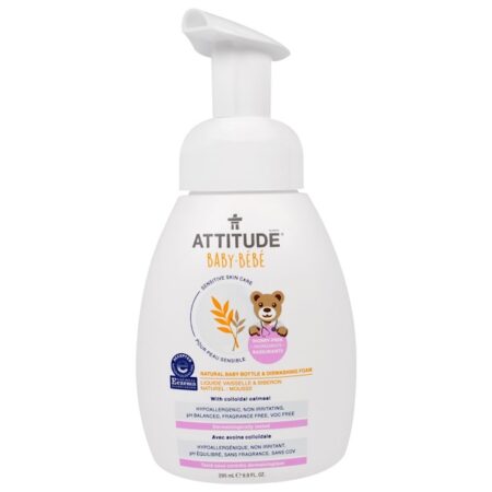 ATTITUDE, Bebês, Limpador de Utensílios Espumante Natural e Garrafa, 295 ml