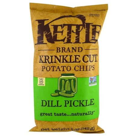 Kettle Foods, Salgadinhos de Batata Ondulada, Picles, 142 g