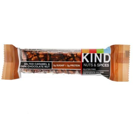 KIND Bars, Nuts & Spices, Salted Caramel & Dark Chocolate Nut, 12 Bars, 1.4 oz (40 g) Each - Image 4