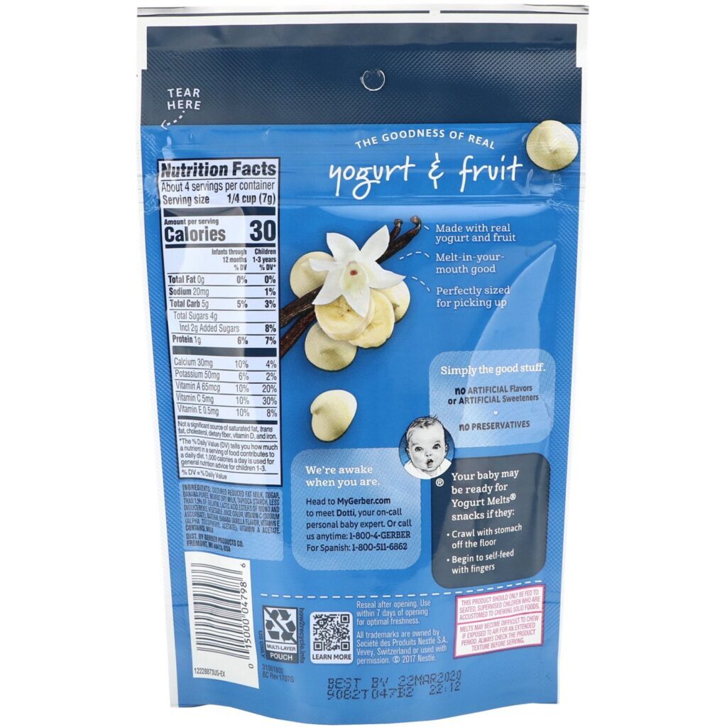 Gerber, Yogurt Melts, 8+ Months, Banana Vanilla, 1 oz (28 g) - Imagem 2
