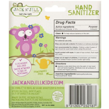 Jack n' Jill, Hand Sanitizer, Koala, 2 Pack, 0.98 fl oz (29 ml) Each and 1 Case - Image 2