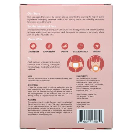 Rael, Heating Patch for Menstrual Cramps, 3 Patches, 0.7 oz Each - Image 3