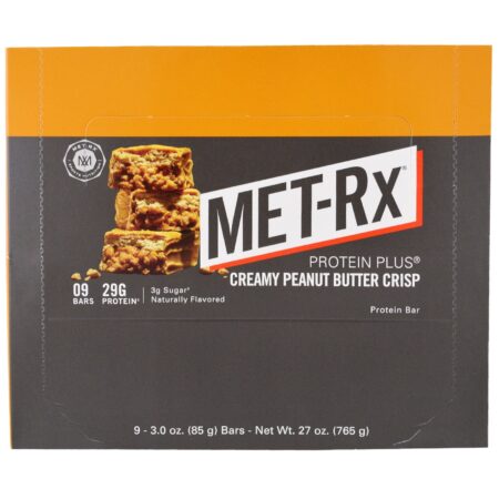 MET-Rx, PROTEIN PLUS Bar, Creamy Peanut Butter Crisp, 9 Bars, 3.0 oz (85 g ) Each - Image 2