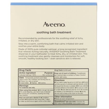 Aveeno, Ativos Naturais, Tratamento de Banho Calmante, Sem Odor, 8 Sachês de Uso Único por Banho ,1.5 oz (42 g) Cada. - Image 3