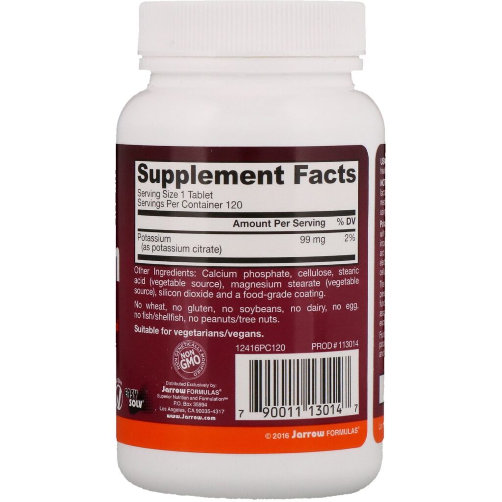Jarrow Formulas, Citrato de Potássio, Saúde do Esqueleto, 99 mg, 120 Comprimidos - Imagem 2