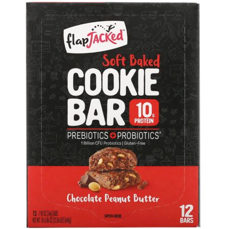 FlapJacked, Biscoitos Levemente Assados, Chocolate e Manteiga de Amendoim, 12 Barras, 1,90 oz (54 g) Cada - Image 2