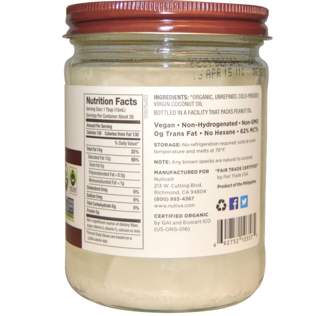 Nutiva, Óleo de Coco Orgânico, Virgem, 414 ml (14 oz) - Imagem 2