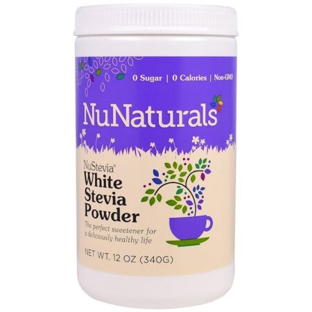 NuNaturals, NuStevia, Estévia Branca em Pó, 340 g (12 oz)