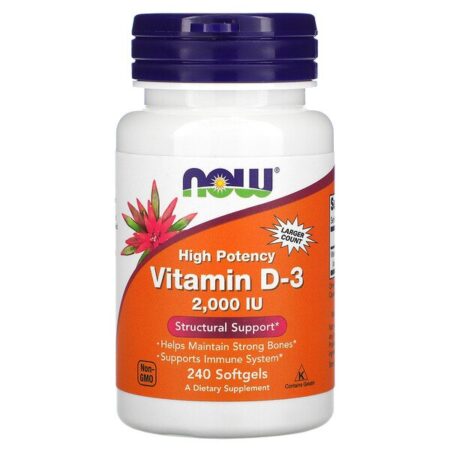 Now Foods, Vitamina D-3 de Alta Potência, 2.000 UI, 240 Cápsulas Softgel