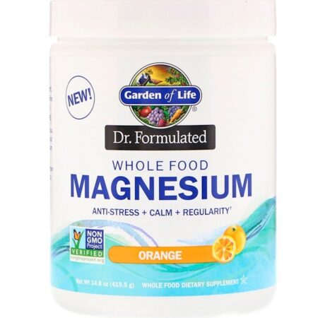 Garden of Life, Dr. Formulated, Magnésio de Alimento Integral em Pó, Laranja, 419,5 g