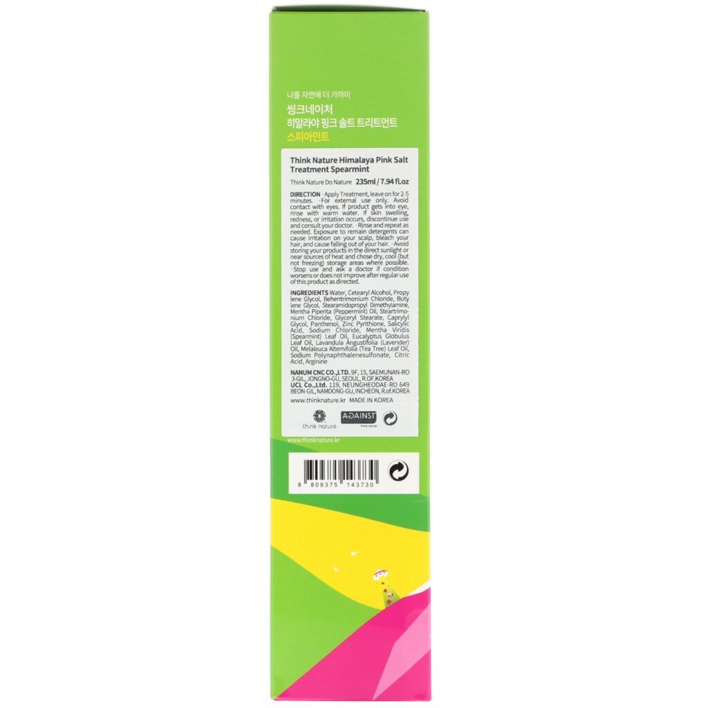 Think Nature, Tratamento de Sal Rosa do Himalaia, Hortelã, 235 ml (7,94 fl. oz) - Imagem 3