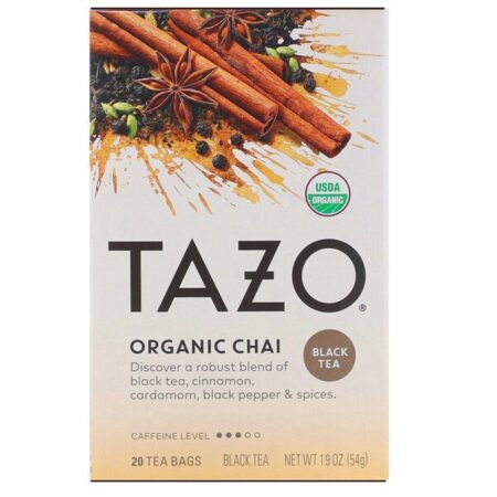 Tazo Teas, Organic Chai, Chá Preto, 20 Saquinhos de Chá, 54 g (1,9 oz)