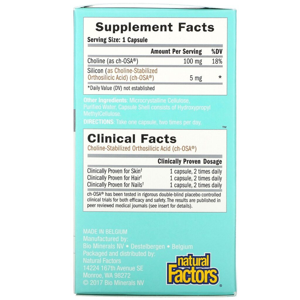 BioSil by Natural Factors, Gerador Avançado de Colágeno ch-OSA, 30 Cápsulas Vegetarianas - Imagem 2