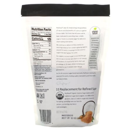 Madhava Natural Sweeteners, Açúcar de Coco Deliciosamente Orgânico, 1 lb (454 g) - Image 2