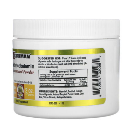 Kirkman Labs, Pó de Metilcobalamina Concentrada, 2 oz (57g) - Imagem 2