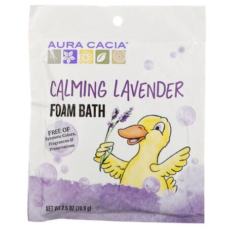 Aura Cacia, Calming Foam Bath, Óleo Essencial de Lavanda, 2,5 oz (70,9 g)