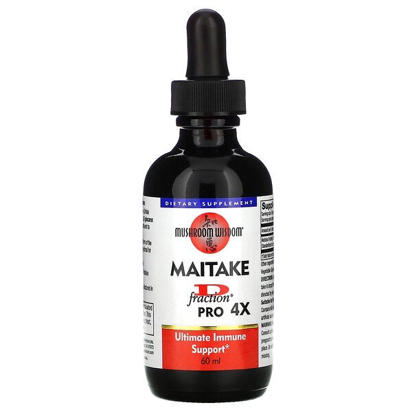 Mushroom Wisdom, Maitake D-Fração, Pro 4X, 60 ml