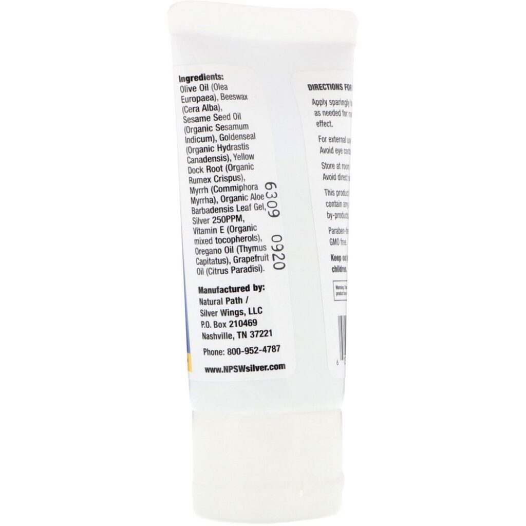 Natural Path Silver Wings, Silver, Pomada de Ervas, 250 PPM, 1.5 oz - Imagem 2