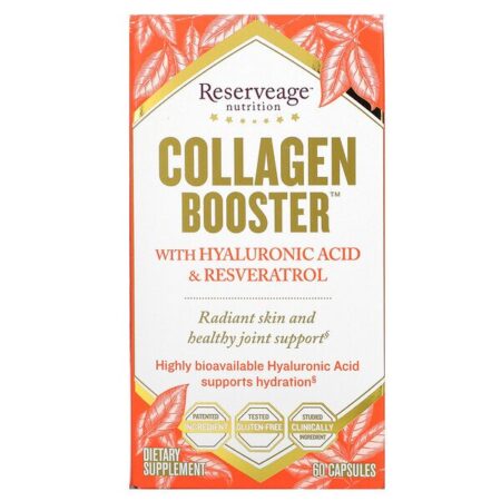 ReserveAge Nutrition, Collagen Booster, com Ácido Hialurônico e Resveratrol, 60 Cápsulas