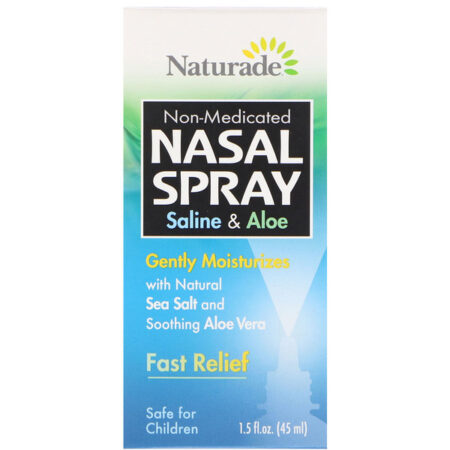 Naturade, Spray Nasal, Solução Salina e Babosa, 1,5 fl oz (45 ml)