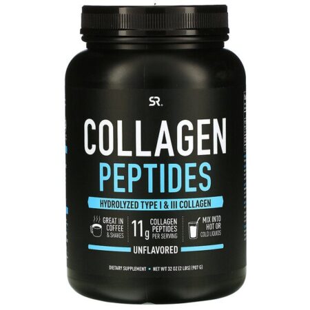 Sports Research, Peptídeos de Colágeno, Sem Sabor, 2 lbs (32 oz)