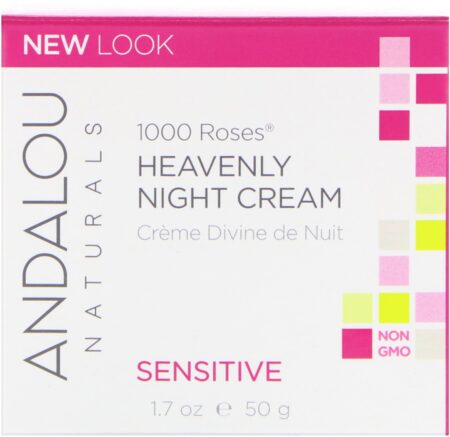 Andalou Naturals, 1000 Roses, Creme Noturno Celestial, Sensível, 1,7 fl oz (50 ml) - Image 2