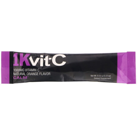 1Kvit-C, Vitamina C, Calma, Mistura Efervescente para Bebida, Sabor Natural de Laranja, 1.000 mg, 30 Envelopes, 6,50 g (0,23 oz) Cada - Imagem 3