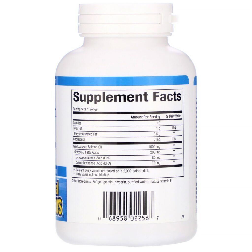 Natural Factors, Wild Alaskan Salmon Oil, 1,000 mg, 90 Softgels - Imagem 2