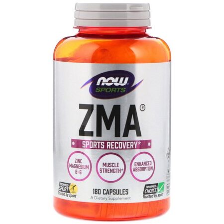 Now Foods, Esportes, ZMA, Recuperação Esportiva, 180 Cápsulas