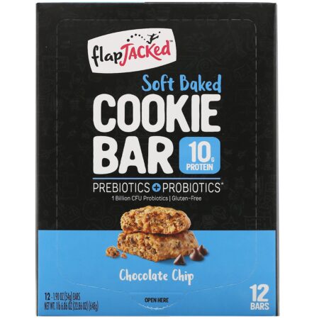 FlapJacked, Biscoitos Levemente Assados, chips de chocolate, 12 Barras, 1,90 oz (54 g) Cada - Image 2