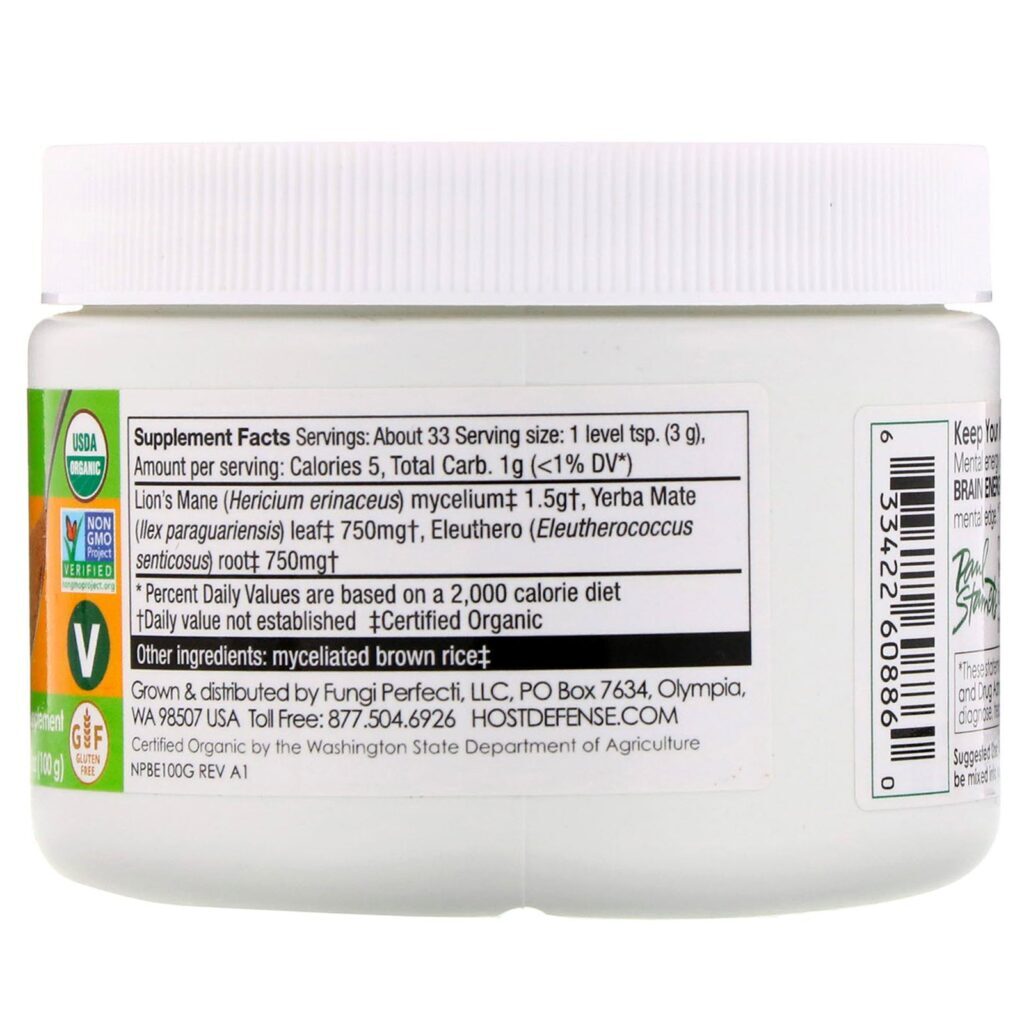 Fungi Perfecti, Myco Botanicals, Energia Cerebral, 3,5 oz (100 g) - Imagem 2