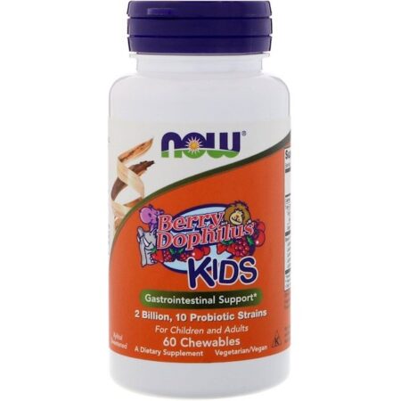 Now Foods, Berry Dophilus, Para Crianças, 2 Bilhões, 60 Mastigáveis