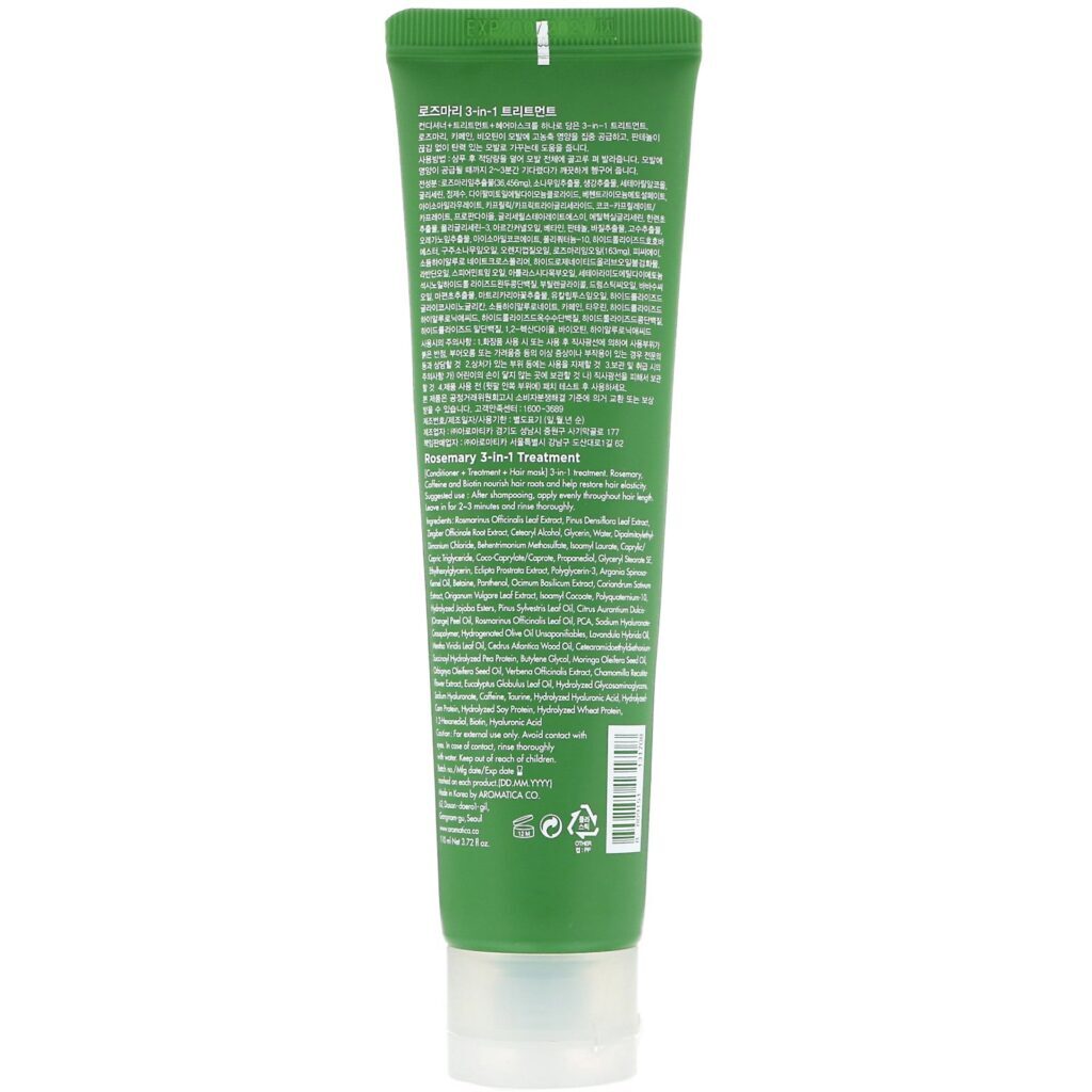 Aromatica, Rosemary 3-in-1 Scalp Treatment, 3.72 fl oz (110 ml) - Imagem 2