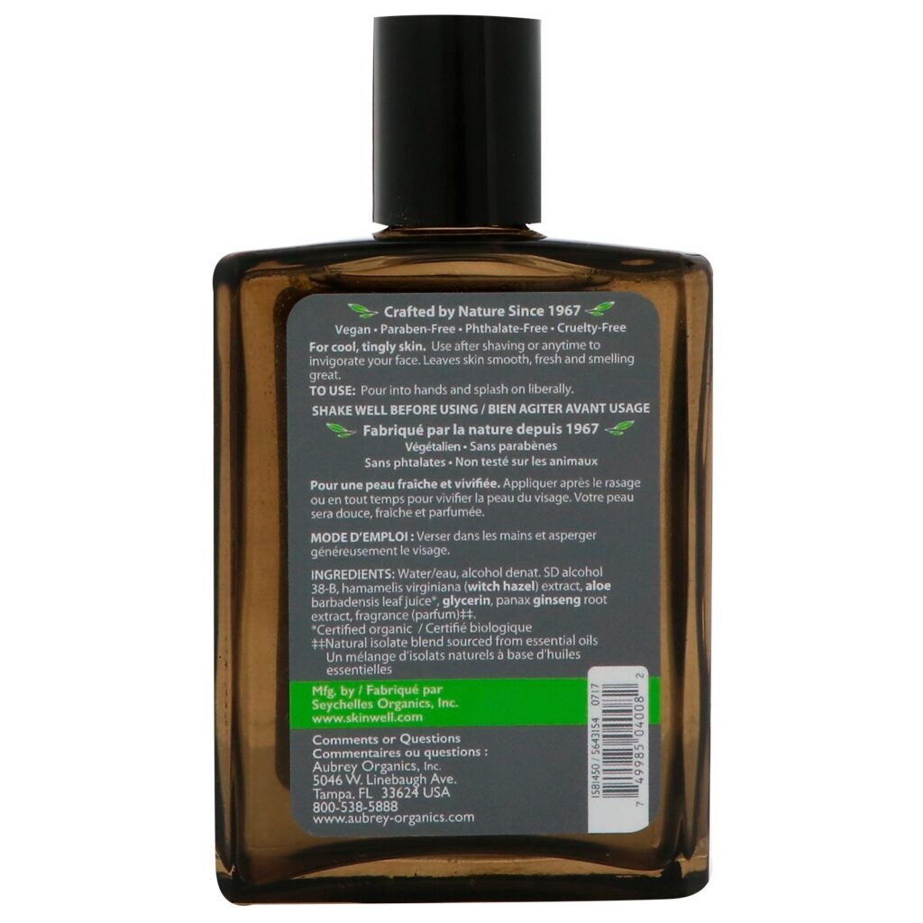 Aubrey Organics, Men's Stock, Pós-barba North Woods, Pinho Clássico, frasco de 4 oz (118 ml) - Imagem 2