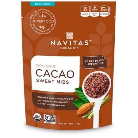 Navitas Organics, Grânulos Doces de Cacau Orgânico, 4 oz (113 g)